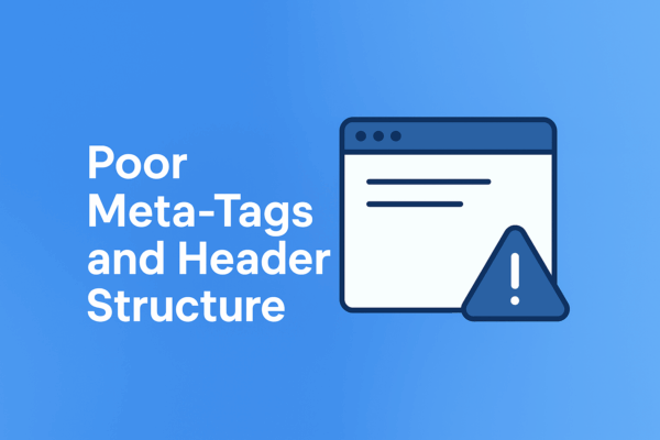 Poor Meta Tags and Header Structure